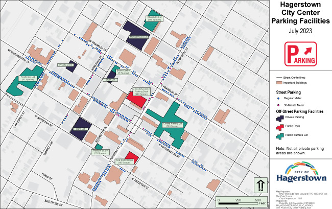 Parking Locations in Downtown Hagerstown