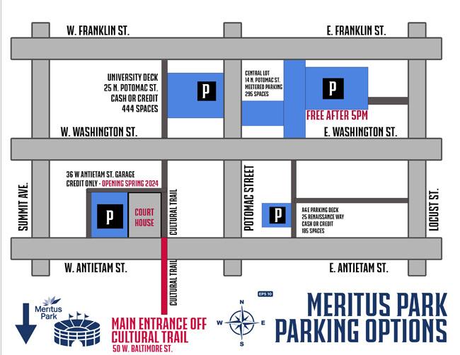 Meritus Park Parking Map