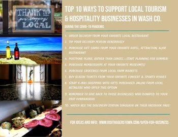 Top 10 Ways To Support Local Tourism Hospitality Businesses In Wash Co Md During The Covid 19 Pandemic Visit Hagerstown And Washington County Maryland